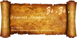 Zsarnai Zsombor névjegykártya